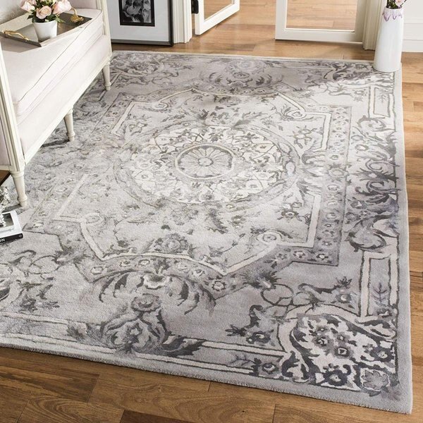 Savonnerie Medium Rectangle Rugs, Smoke - 6 x 9 ft., Safavieh, Mfr#: SAV623B-6